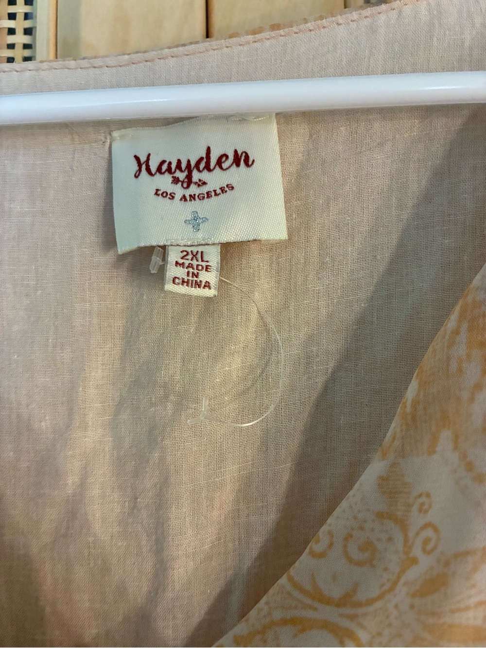 Hayden Peach Patterned Ruffle-Front Midi Dress - Picture 7 of 7